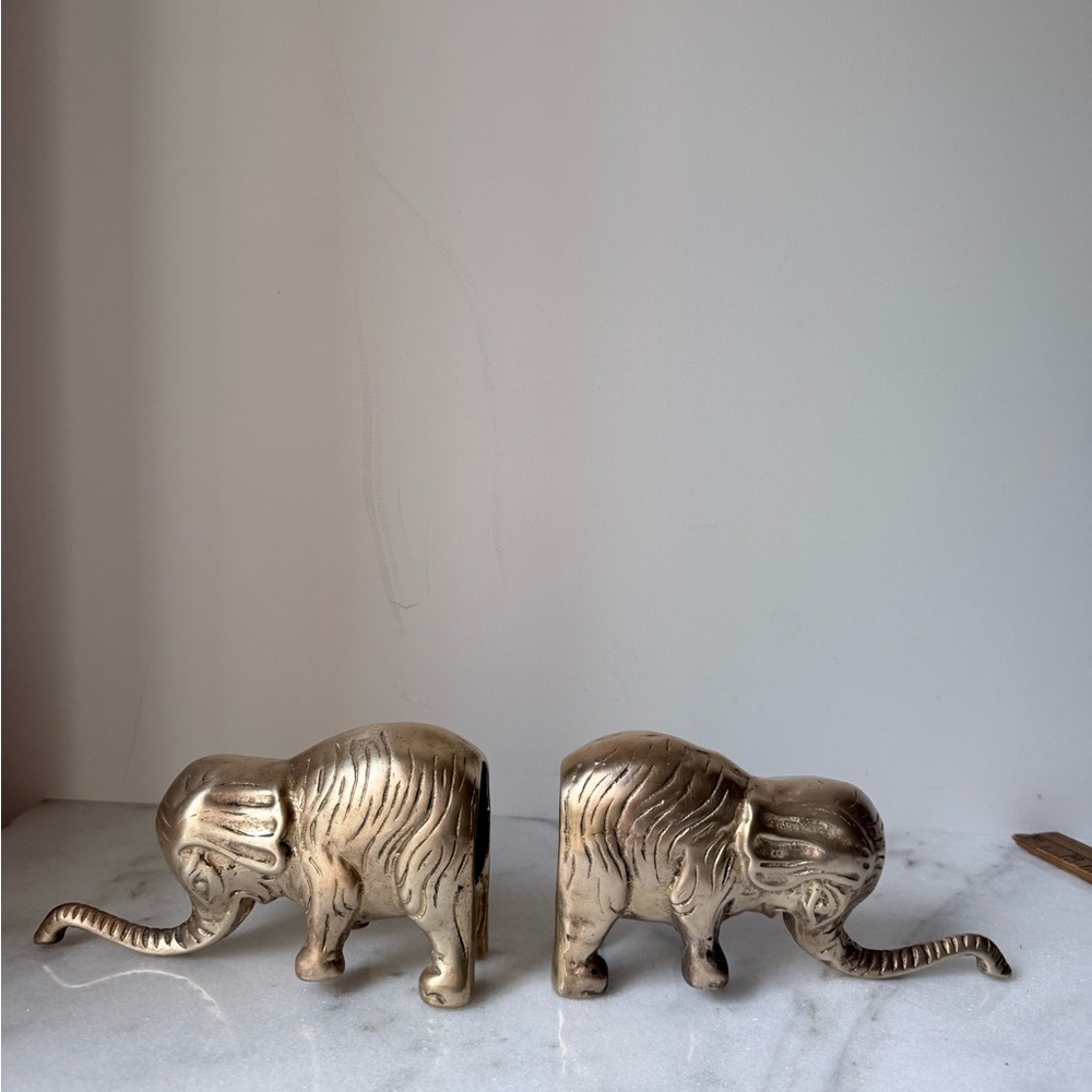 Gold Elephant Bookends brass - Picture 6 of 10